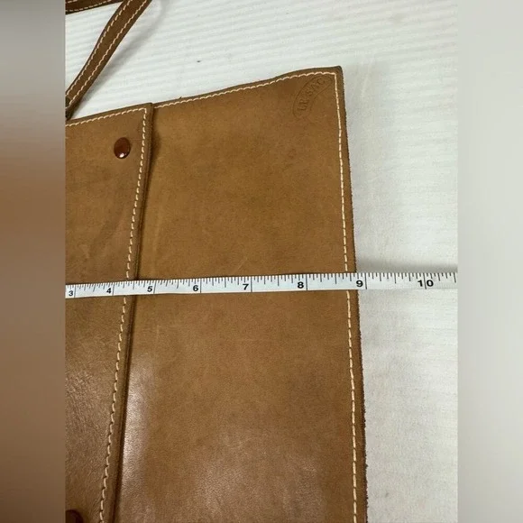 Vintage Le sac Crossbody Bag Tan Leather Messenger Boho Festival Indie Grunge - Picture 4 of 10